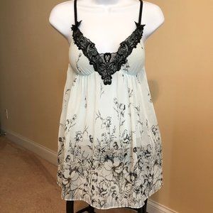 Apt. 9 Intimates Lingerie-Light Blue & Black -Flower Design -Size Small